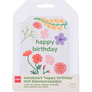 HEMA Wenskaart &apos;happy Birthday&apos; Met Bloemenzaadjes