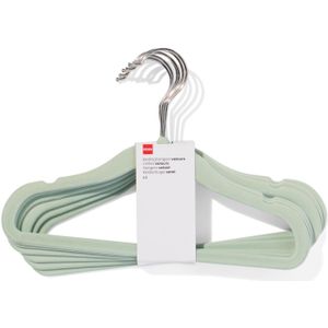 HEMA Kledinghanger Klein Velours Mint - 6 Stuks