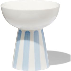 HEMA Schaaltje Op Voet Ø11x11.6 Tafelgenoten New Bone Wit Met Blauw (blauw)