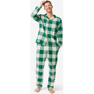 HEMA Pyjama Voor Volwassenen Flanel War Child Ruiten Groen (groen)