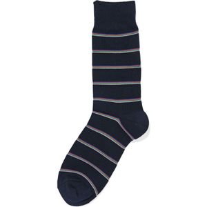HEMA Heren Sokken Met Katoen Strepen Donkerblauw (donkerblauw)