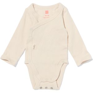 HEMA Newborn Meegroei Overslagromper Rib Stretch Ecru (ecru)