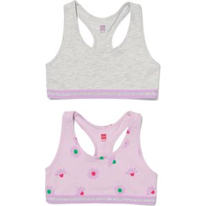 HEMA Kinder Croptops Stretch Katoen - 2 Stuks Lila (lila)