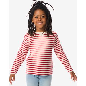 HEMA Kindershirt Structuur Strepen Rood (rood)