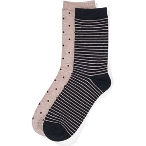 HEMA Dames Sokken Met Bamboe Naadloos - 2 Paar Grijsmelange (grijsmelange)