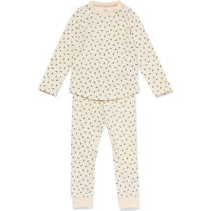 HEMA Kinderpyjama Stretch Katoen Bloemen Gebroken Wit (gebroken wit)