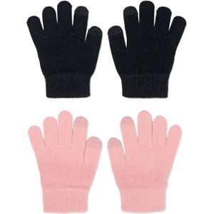 HEMA Kinder Handschoenen Met Touchscreen Gebreid - 2 Paar Roze (roze)