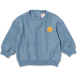 HEMA Baby Trui Badstof Smiley Blauw (blauw)