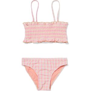 HEMA Kinder Bikini Smock Met Ruiten Roze (roze)