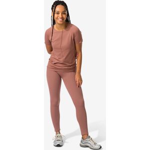 HEMA Naadloze Dames Rib Sportlegging Middenbruin (middenbruin)