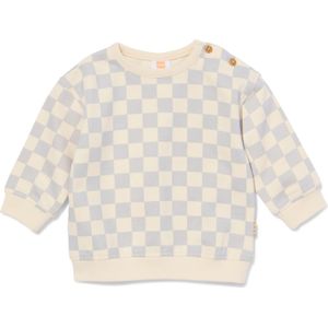 HEMA Newborn Sweater Ruiten Lichtgrijs (lichtgrijs)