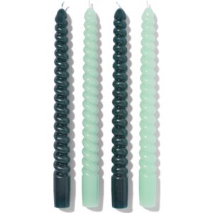 HEMA Kaarsen Gedraaid Groen 4 Stuks (groen)