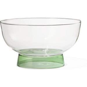 HEMA Schaal Op Voet Ø22cm Tafelgenoten Glas Groen (lichtgroen)