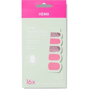 HEMA Gellak Nagellaksticker Roze - 16 Stuks