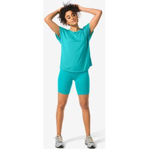 HEMA Dames Korte Sportlegging Naadloos Turquoise (turquoise)