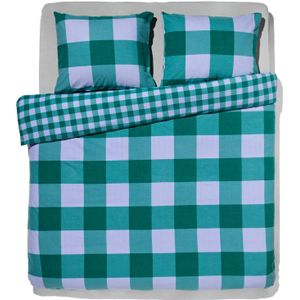 HEMA Dekbedovertrek Flanel 200x200/220 Ruit Groen (groen)