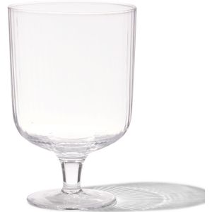 HEMA Wijnglas Bergen Streep Reliëf 250ml (transparant)