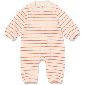 HEMA Newborn Jumpsuit Rib Met Strepen Ecru (ecru)