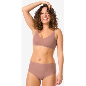 HEMA Dames Taillestring Micro Rib Lichtbruin (lichtbruin)