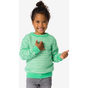 HEMA Kindertrui Fluffy Strepen Groen (groen)