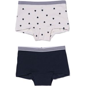 HEMA Kinderboxers Stretch Katoen - 2 Stuks Donkerblauw (donkerblauw)