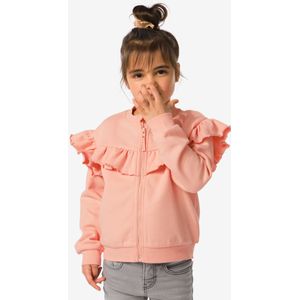 HEMA Kinder Sweatvest Met Ruffle Perzik (perzik)