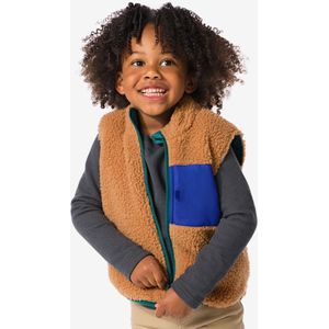 HEMA Omkeerbaar Kinder Gilet Teddy Bruin (bruin)