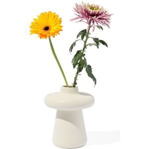 HEMA Vaas M Keramiek Paddenstoel Wit (wit)