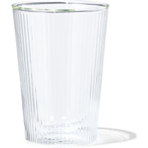 HEMA Dubbelwandig Glas Streep Reliëf 350ml