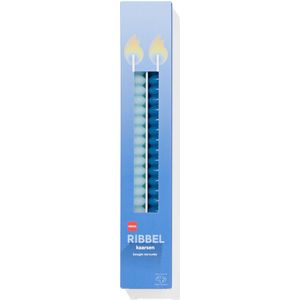 HEMA Kaarsen Ribbel - 2 Stuks (blauw)