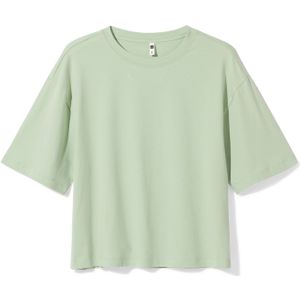 HEMA Dames T-shirt Oversized Lichtgroen (lichtgroen)