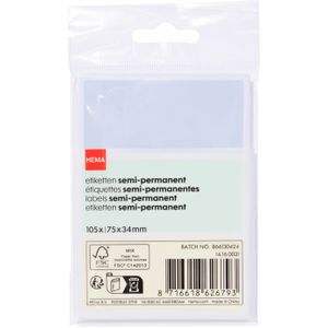 HEMA Etiketten 7.5x3.4 Pastel - 105 Stuks