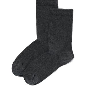 HEMA Dames Sokken Met Biologisch Katoen - 2 Paar Grijsmelange (grijsmelange)