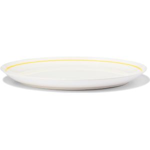 HEMA Dinerbord Ø26cm Tafelgenoten New Bone Wit Met Geel (White)