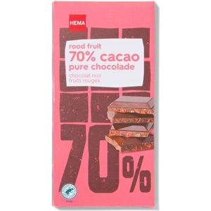 HEMA Chocoladereep 70% Puur Rood Fruit 90 Gram