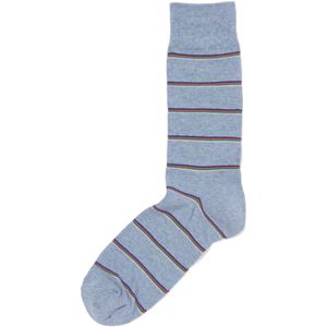 HEMA Heren Sokken Met Katoen Strepen Blauw (blauw)