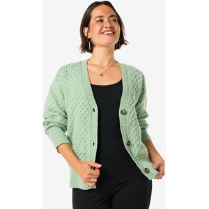 HEMA Dames Vest Viola Gebreid Lichtgroen (lichtgroen)