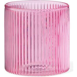 HEMA Glas Voor Geurkaars XS Ribbel Roze (roze)
