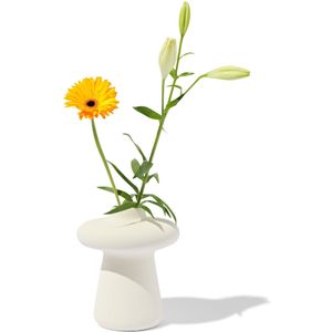 HEMA Vaas L Keramiek Paddenstoel Wit (wit)