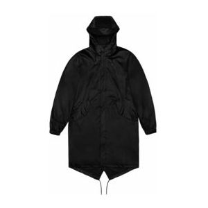 Regenjas RAINS Unisex Fishtail Parka Black Grain-XL