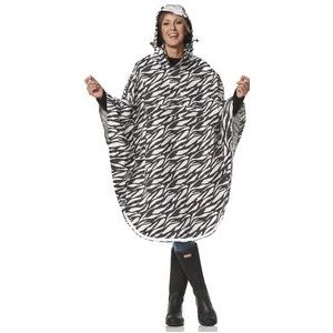 Poncho Happy Rainy Days Rain Cape Grijs Wit-One-size