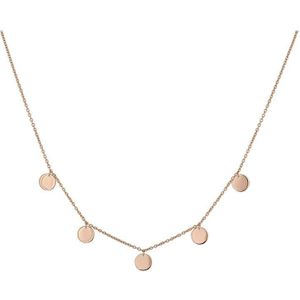 Caï - Boho - Ketting - Geel - 39 cm - 925 Zilver Roségoud Verguld