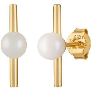 Oorhangers - Zilver - 925 Sterling Zilver - Grijs - 6mm Witte Zoetwaterparel