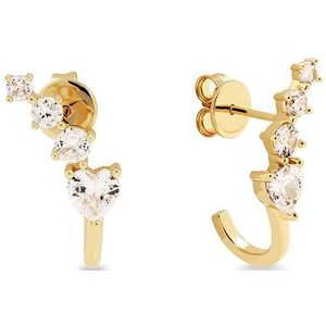 Jette - Oorringen - Geel Goud - Gerecycled Zilver - Zirkoon