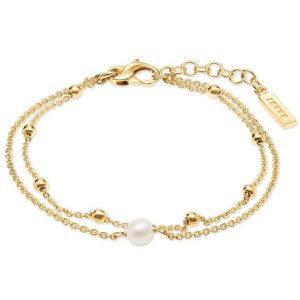 Jette - Armband - Geel Goud - Zilver - 17 cm - Gepolijst - Gekweekte Parel