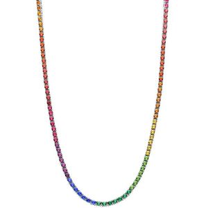 TI SENTO - Regenboog Choker - Ketting - Multicolor - 925 Sterling Zilver