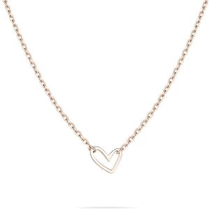Tamaris - Halsketting - Hartvormige Hanger - Roestvrij Staal - Roségoud