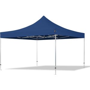 Easy up Partytent 4x4m Hoogwaardig polyester 800 blauw waterdicht Feesttent Vouwtent