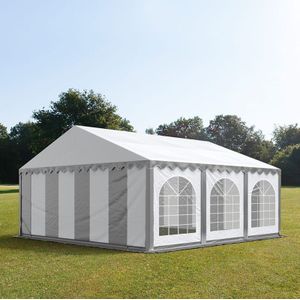 Partytent 6x6m PVC 750 grijs waterdicht Feesttent met Grondframe