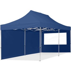 Easy up Partytent 3x6m Hoogwaardig polyester 700 blauw Feesttent Vouwtent